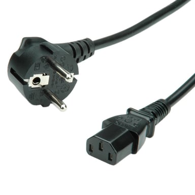 VALUE CAVO DI ALIMENTAZIONE, CONNETTORE DIRETTO IEC, NERO, 1.8M