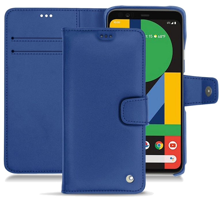 Housse cuir Google Pixel 5 - Rabat horizontal portefeuilleBleu