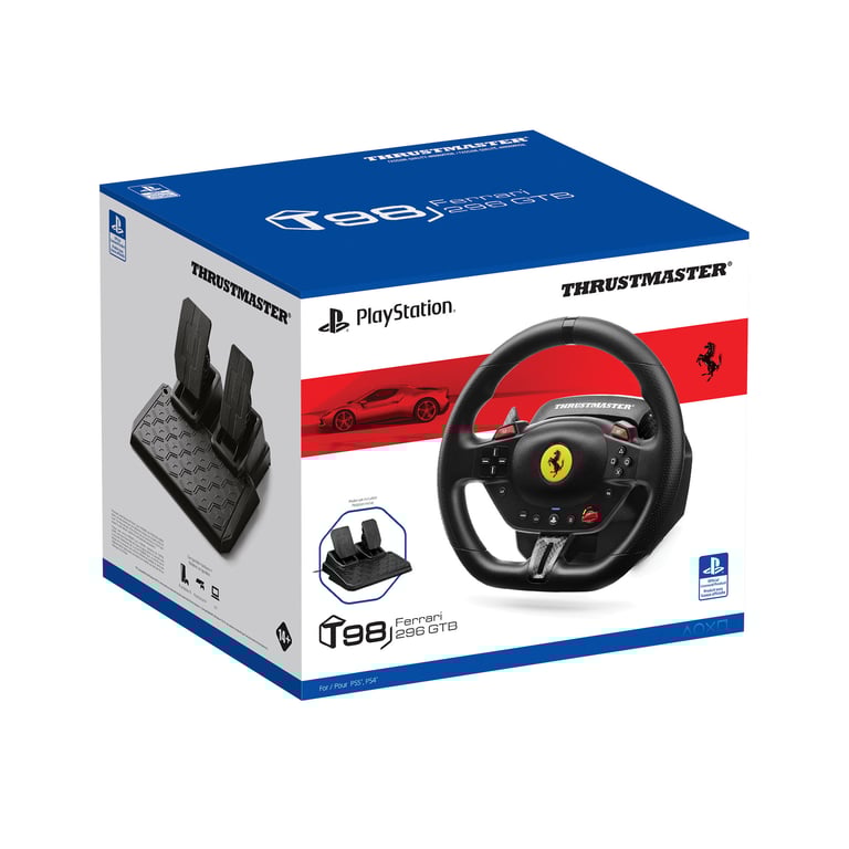 Volant gaming Thrustmaster Ferrari 296 GTB + Pédalier T98 P pour PS4 PS5 et PC - vue 6