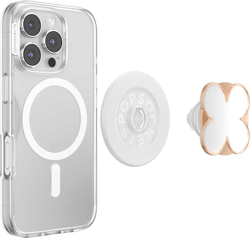 Support PopGrip Premium MagSafe Stand et Selfie Enamel Clover Rose Gold Popsockets - Neuf