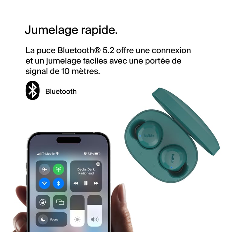 Belkin SoundForm Bolt Casque Sans fil Ecouteurs Appels/Musique/Sport/Au quotidien Bluetooth Bleu - Neuf