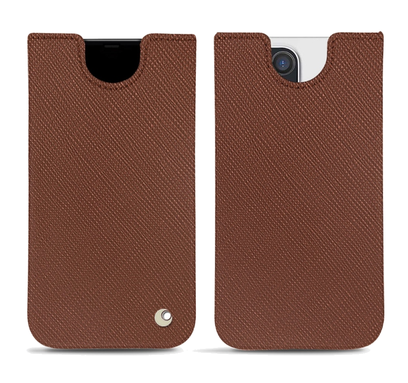 Pochette cuir Apple iPhone 12 Pro - PochetteMarron
