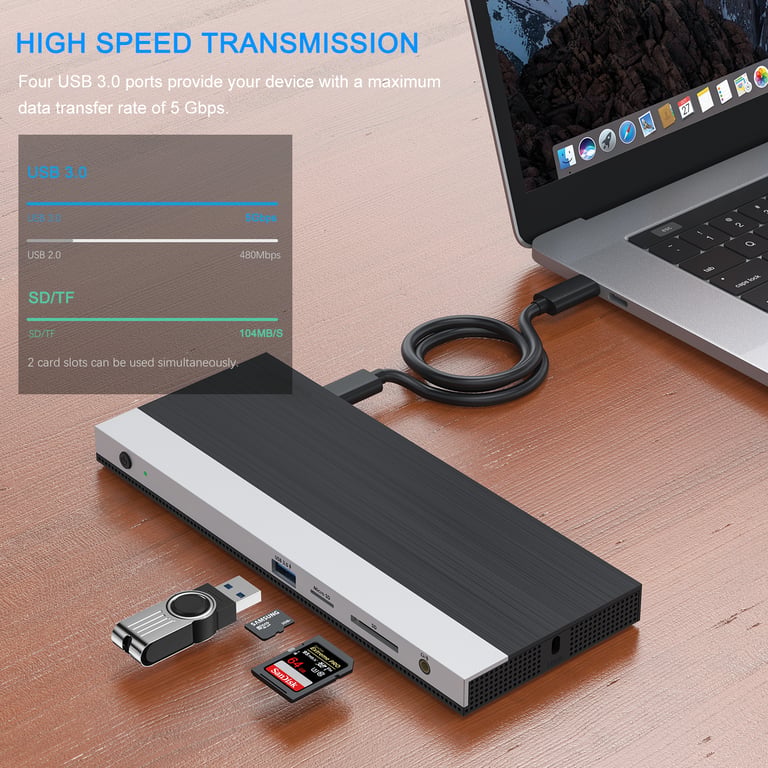 DLH Energy DY TU4720 Station d'accueil USB C 2 x DP HDMI 1GbE 130 Watt - vue 3