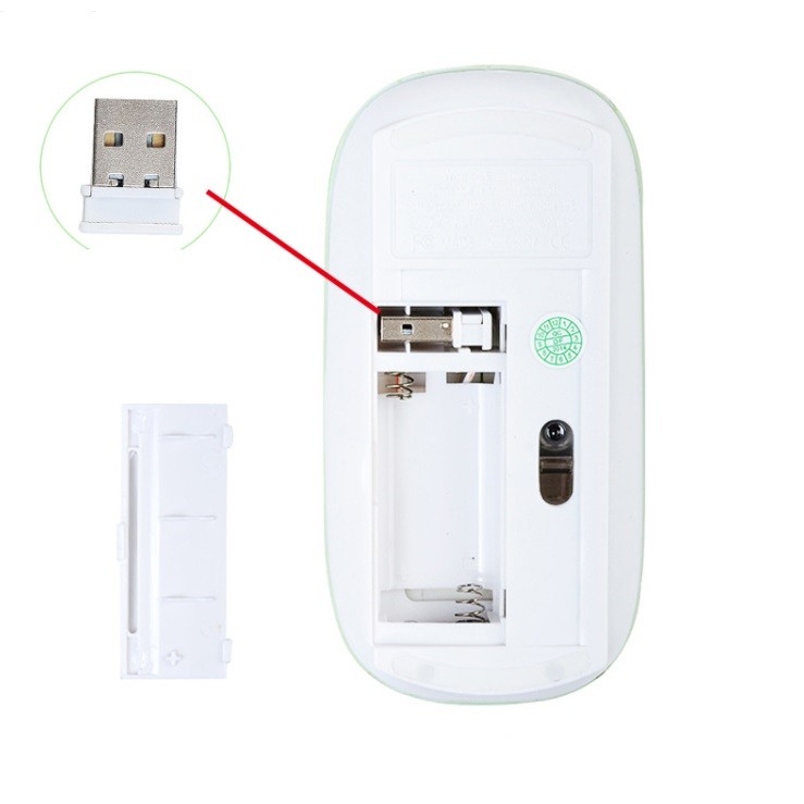 Souris Ultra Plate pour MAC APPLE Sans Fil USB Universelle Capteur Optique 3 Boutons Couleurs (BLANC)