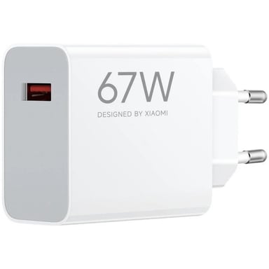 Chargeur mural Xiaomi HyperCharge 67 W QC3.0 - USB-A - Charge rapide - Blanc