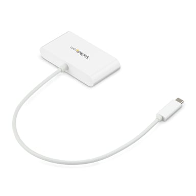 StarTech.com Hub USB-C a 3 porte con Gigabit Ethernet - USB 3.0 (5Gbps) - Da USB-C a 3x USB-A - Bianco