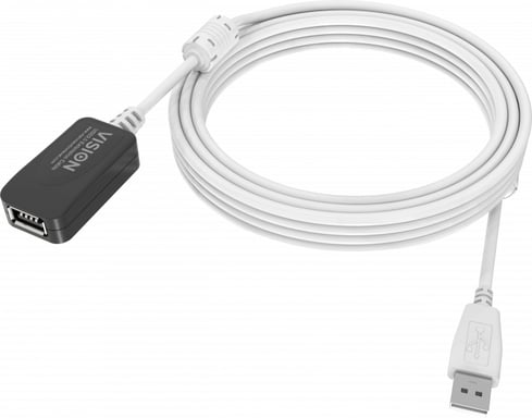 Vision TC 5MUSBEXT+ cable USB USB 2.0 5 m USB A Blanco