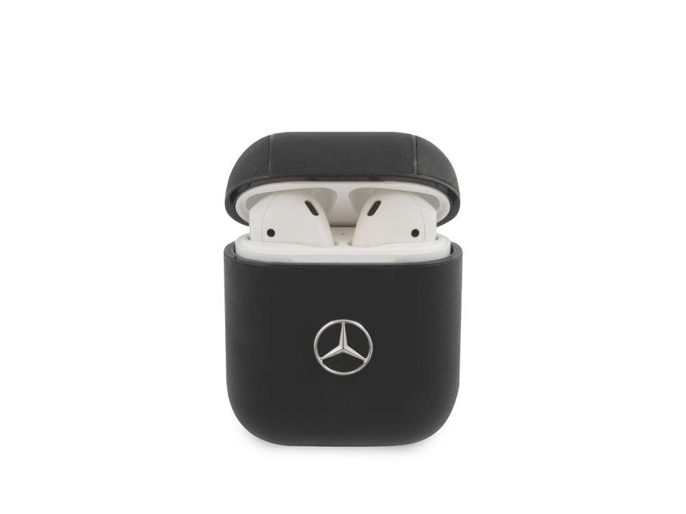 Coque pour Airpods 1 et 2 en Cuir Anti-Choc Noir - Neuf