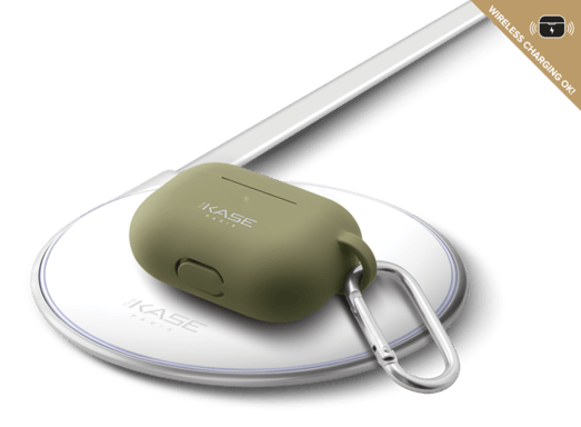 Custodia Apple AirPods Pro in morbido silicone gel, verde oliva