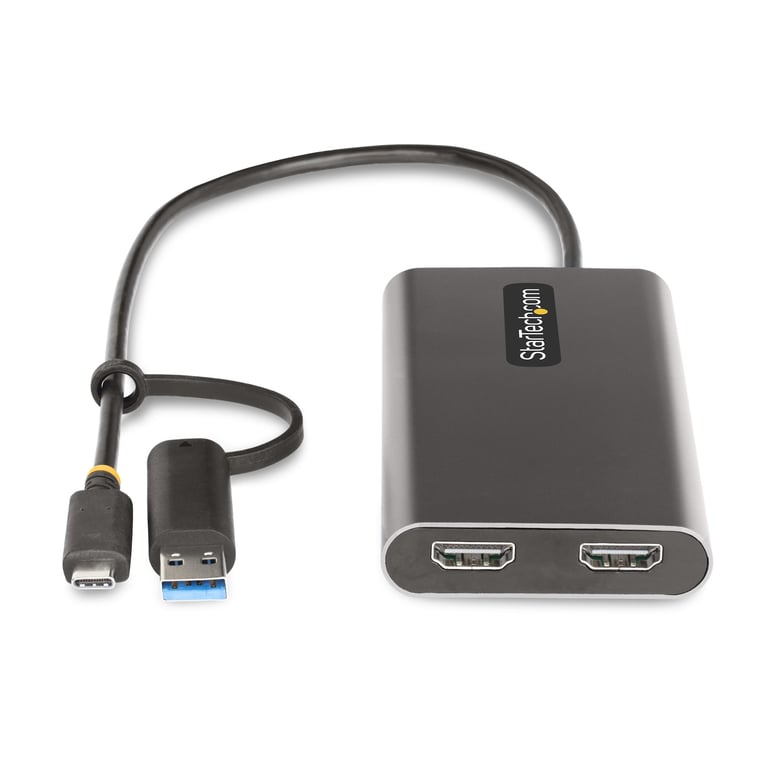 StarTech.com Adaptateur USB C vers Double HDMI USB C ou A vers 2x HDMI 4K 60Hz Power Delivery Pass Through Adaptateur Vidéo avec Câble Intégré de 30cm Convertisseur USB C vers HDMI pour PC Portable Neuf - vue 2