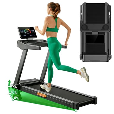 ROBORE L20 Tapis de Course, Moteur Sans Balais 3.5HP, Inclinaison Ajustable 15%, Vitesse 14km/h, Charge Maximale 180kg, Bande de Course 40×107cm, Écran LED & Poignées de Fréquence Cardiaque