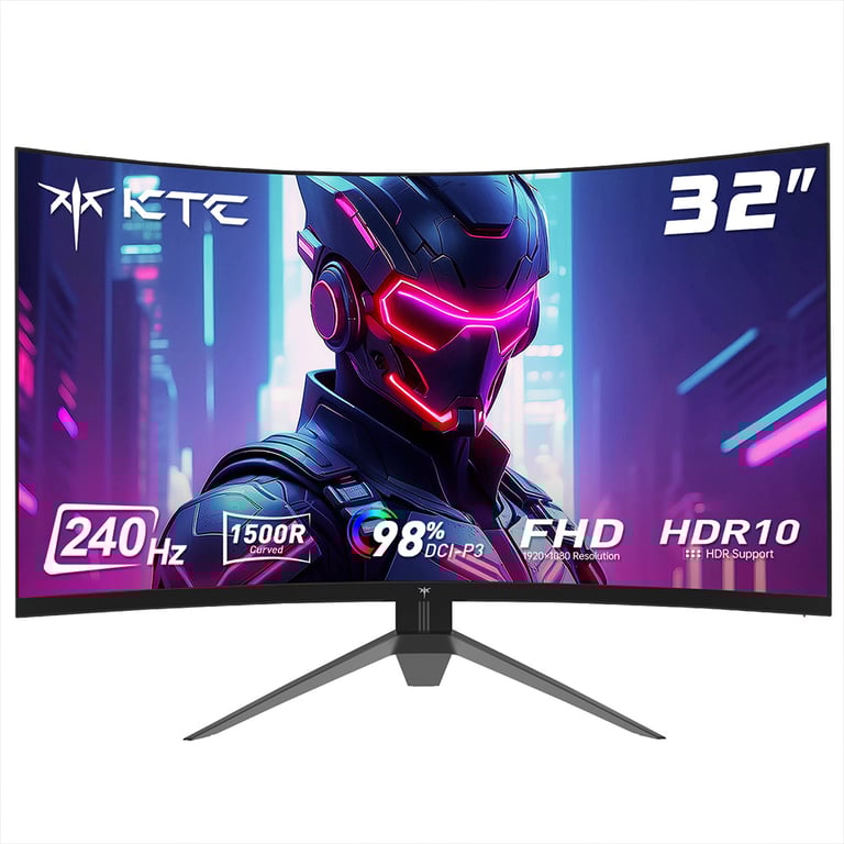 Ktc H32S17F Moniteur Gaming 32 1920X1080 240Hz Hva 3500:1 Hdr10 3Ms Hdmi/Dp/Usb Lumière Bleue Réduite Vesa - Bon État