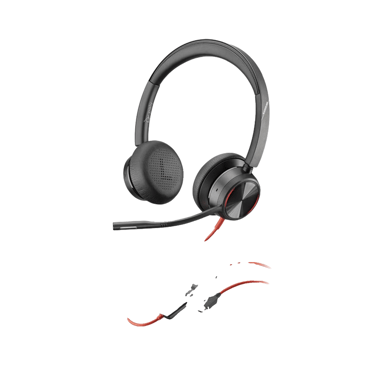 Casque audio Poly Blackwire 8225 avec technologie Acoustic Fence noir