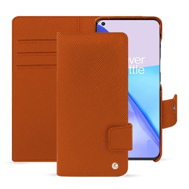 Housse cuir OnePlus 11 -  - Orange - Cuir saffiano