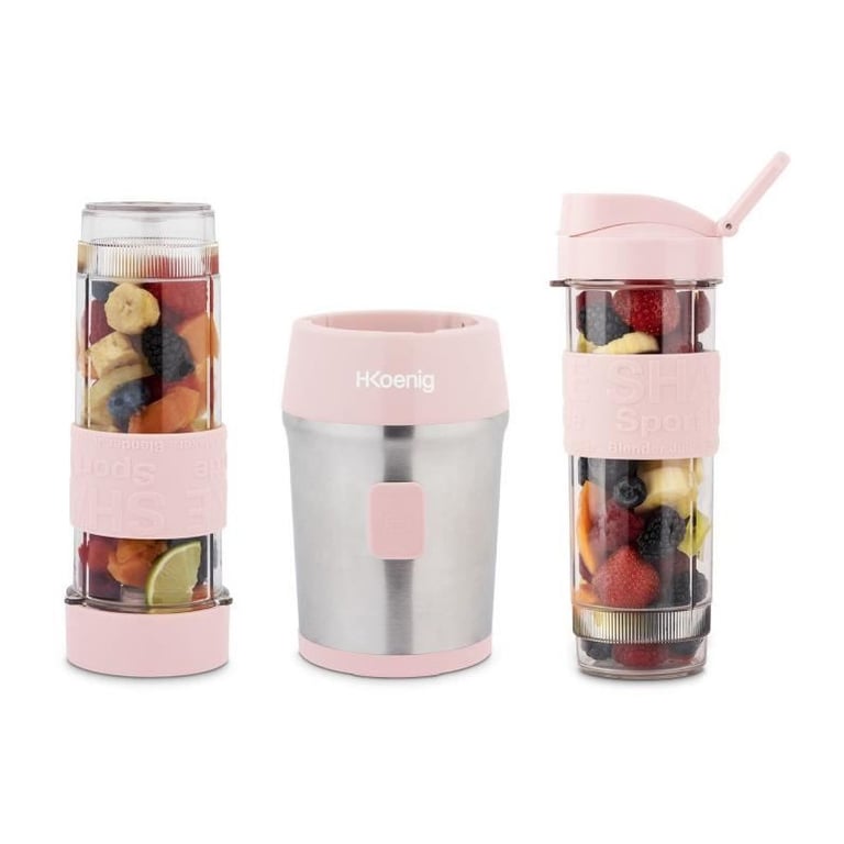 Mini Blender H.Koenig SMOO9 – 300W, 570mL, 4 Lames Inox, 2 Gourdes Incluses - vue 9