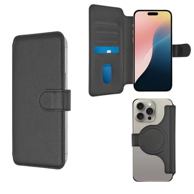 4smarts 541128 coque de protection pour téléphones portables Folio porte carte Noir Apple iPhone 12 Pro MaxiPhone 13 Pro MaxiPhone 14 PlusiPhone 14 Pro MaxUniversaliPhone 15 Pro MaxiPhone 15 Plus