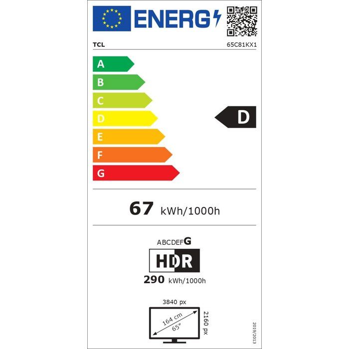 TCL 65C81K TV 65 164 cm QD MiniLED 4K UHD 3840x2160 144 Hz Dolby Vision Google TV 4xHDMI 2.1 WiFi - vue 4