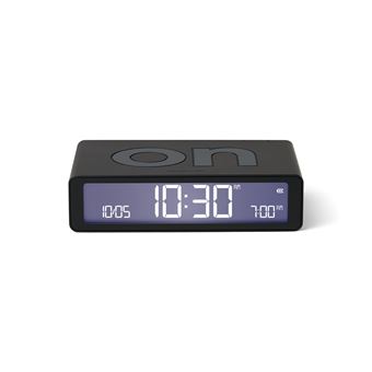 Reloj despertador Lexon Flip Classic LR157N0 LCD reversible Negro con pantalla digital y luz nocturna táctil