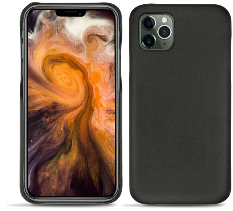 Coque cuir Apple iPhone 11 Pro Max - Coque arrièreNoir