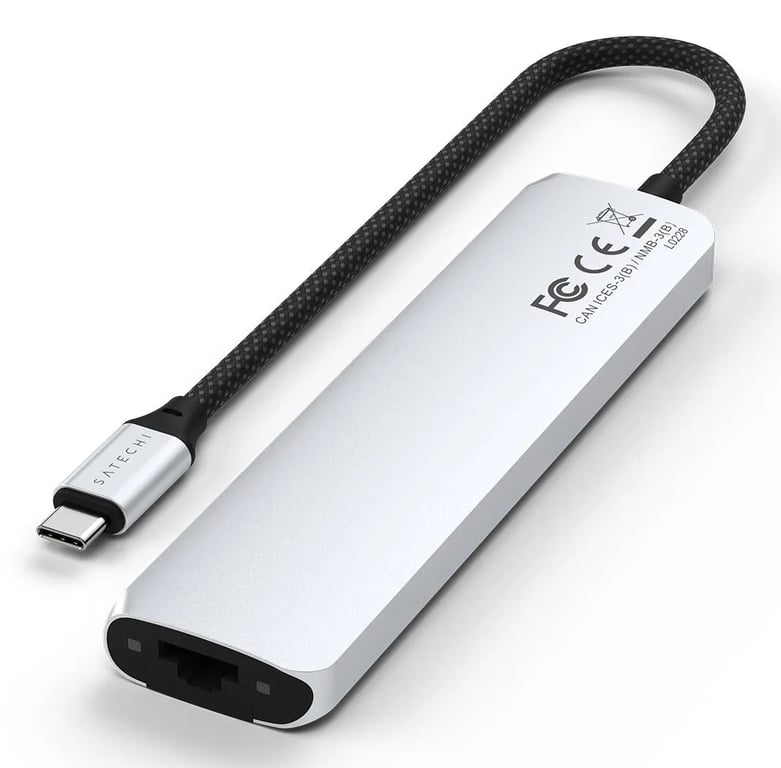 Satechi ST-P7SS hub & concentrateur USB Type-C 10000 Mbit/s Argent - Neuf