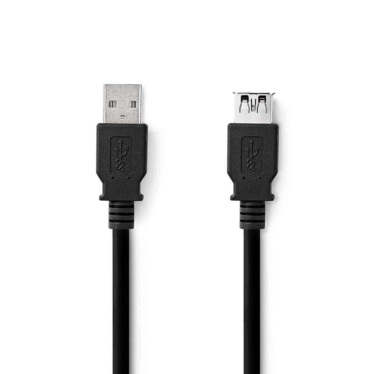 Nedis CCGL61010BK20 câble USB USB 3.2 Gen 1 (3.1 Gen 1) 2 m USB A Noir - Neuf