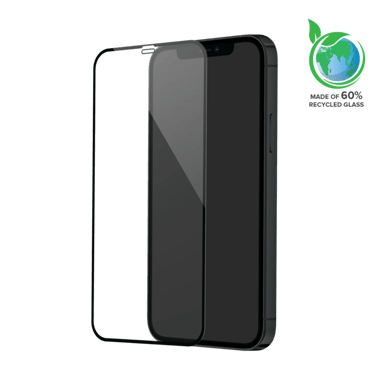 Protezione dello schermo in vetro temperato (60% di vetro temperato riciclato) per Apple iPhone 12/12 Pro, nero