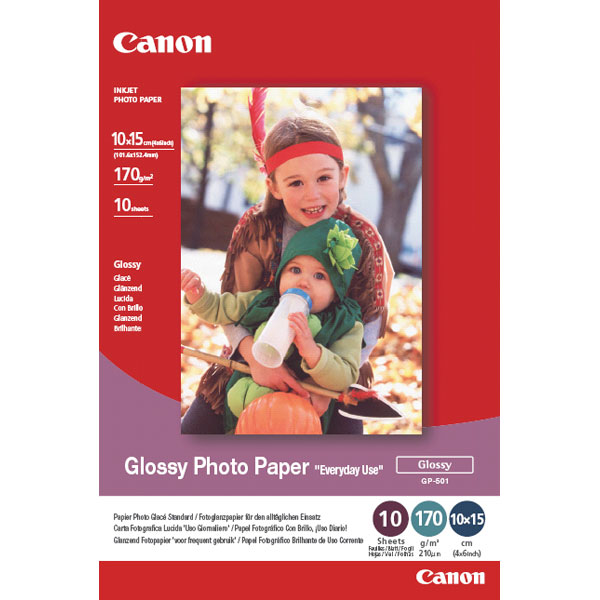 Canon Papier photo brillant 4 × 6 po (10 × 15 cm) GP-501 - 100 feuilles - Neuf