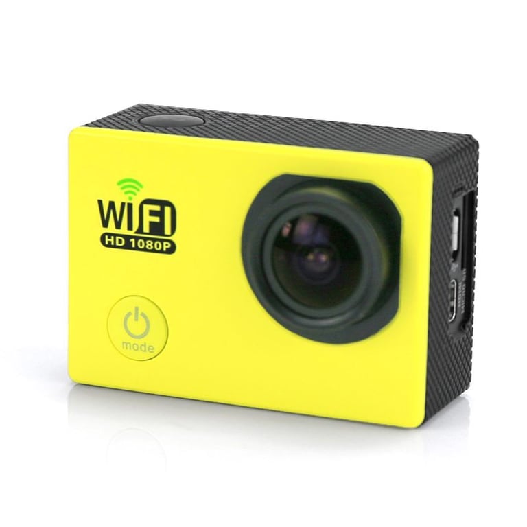 Camera Embarquée Sports Wi-Fi LCD Caisson Étanche Waterproof 12 Mp Full HD Jaune YONIS