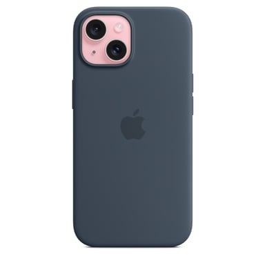 Funda de silicona con MagSafe para iPhone 15 Storm Blue