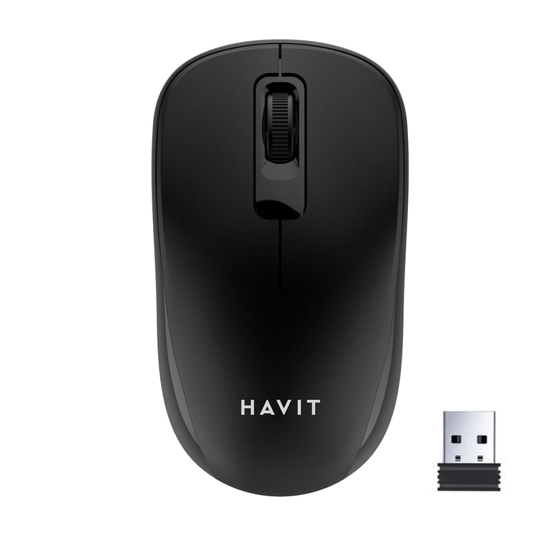 HAVIT MS626GT Souris bureautique sans fil 2,4 Ghz - 3 boutons - Portée 10 mètres - Nano récepteur - Neuf