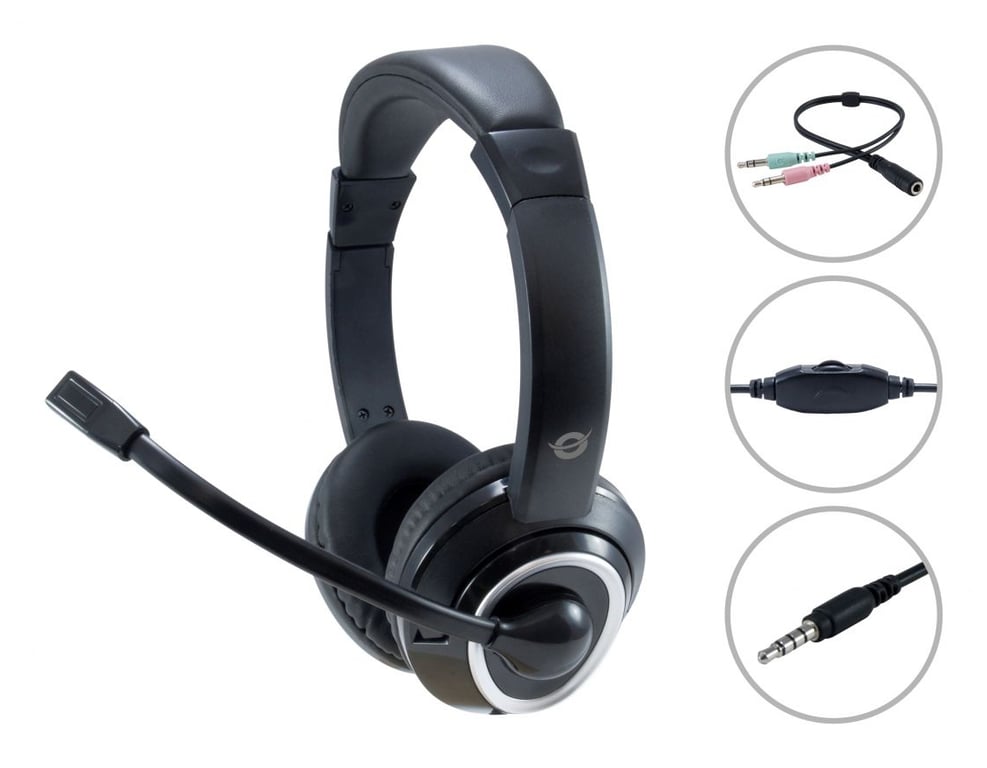Casque Conceptronic POLONA02BA – Avec Fil, Arceau, Gaming, 20-20000 Hz