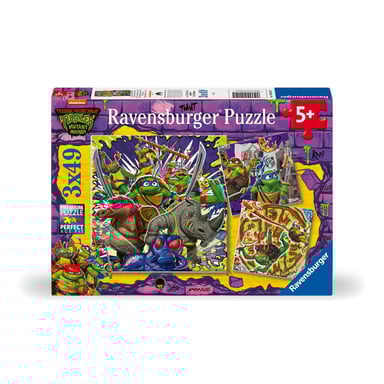 Juego de 3 puzzles de las Tortugas Ninja - 49 piezas cada uno para niños