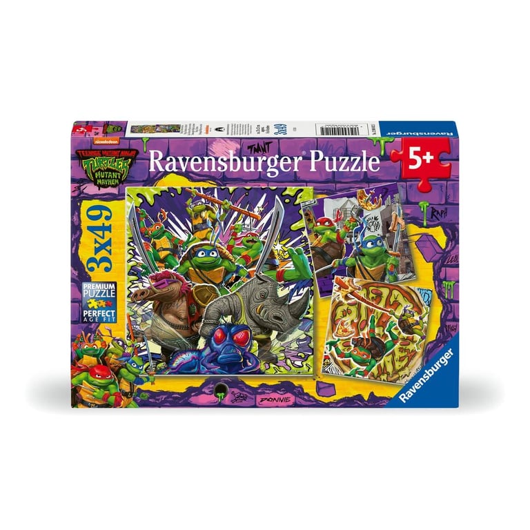 Lot de 3 Puzzles Tortues Ninja 49 Pièces Chacun pour Enfants Neuf