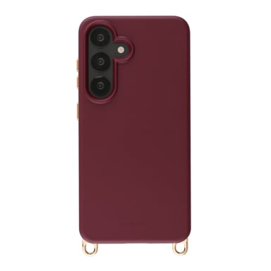 Selencia Coque arrière Rivièra avec MagSafe avec crochets amovibles pour Samsung Galaxy S25 / S24 - Bold Burgundy