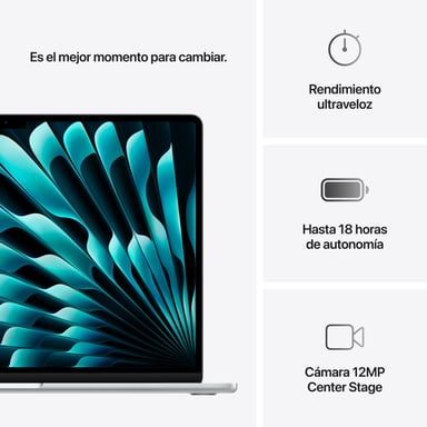 Macbook Air M4 (2025) 15', 512 Go 16 Go Apple GPU 10, Plata - QWERTY ES