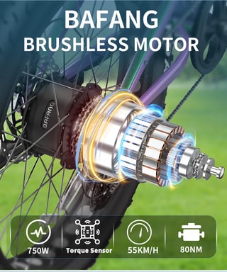 Bicicleta eléctrica DUOTTS-E26 Batería Samsung de 48 V y 20 Ah Bicicleta eléctrica con cambio de color dinámico Potente motor Bafang Sistema de cambio SHIMANO de 8 velocidades Bicicleta eléctrica de montaña