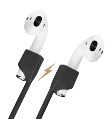 Fashionista Pompon & Shell per Apple AirPods con cinturino magnetico automatico, nero notte