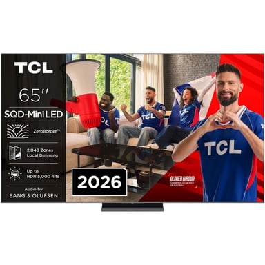 TCL SQD Mini LED 65C89L TV Smart 65 pouces 4K Google TV 144 Hz Mini LED HDR 5000 nits 2 040 zones ZeroBorder aluminium brossé