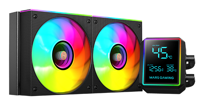 Mars Gaming ML LCDPRO240 Refroidissement Liquide AIO TDP Pompe 4e Gén 2× Ventilateurs - vue 2