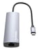 Manhattan Dock/hub USB-C con lector de tarjetas, puertos (5): Ethernet, HDMI, 2x USB-A y USB-C, con Power Delivery (PD) 100 W- requiere cargador USB-C externo (no incluido). Alimentado por USB (no requiere alimentación externa) cuando no se utiliza PD