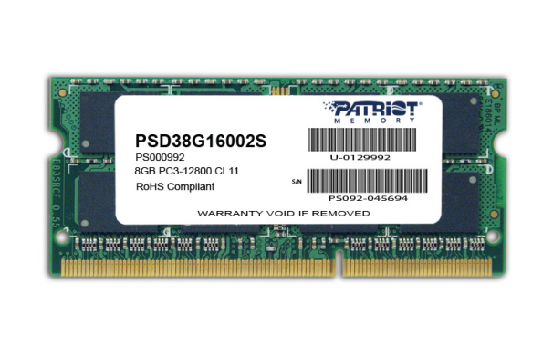 Patriot Memory 8GB PC3-12800 módulo de memoria 1 x 8 GB DDR3 1600 MHz