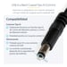 StarTech.com Cable Adaptador 1m USB A Macho a Conector Coaxial Barrel Alimentación Corriente Tipo N 5,5mm 5V DC
