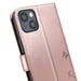 Zanaé Funda tipo cartera para iPhone 13 / 14 Premium Diseño Flores Mariposa Rosa dorado