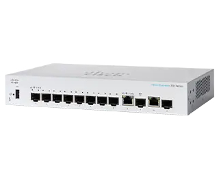 Cisco Business 350 Series CBS350 8S E 2G Commutateur C3 Géré 8 x Gigabit SFP + 2 x combo Gigabit Ethernet / SFP Gigabit Montable sur rack