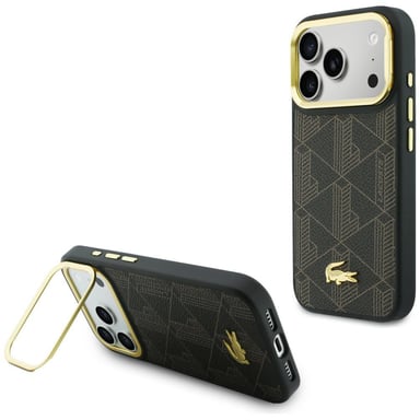 Étui Lacoste PVC Blend Stand pour iPhone 17 Pro, marron