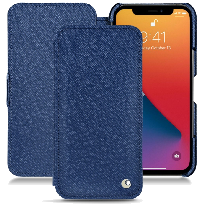 Housse cuir Apple iPhone 13 Pro Max - Rabat horizontalBleu