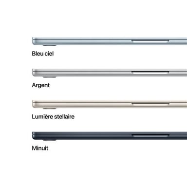 Macbook Air M4 (2025) 15', 512 Go 24 Go Apple GPU 10, Bleu ciel - AZERTY