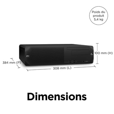 HP Z2 G9 Intel® Core™ i7 i7-14700 16 GB DDR5-SDRAM 512 GB SSD NVIDIA T400 Windows 11 Pro SFF Puesto de trabajo AI Workstation Negro