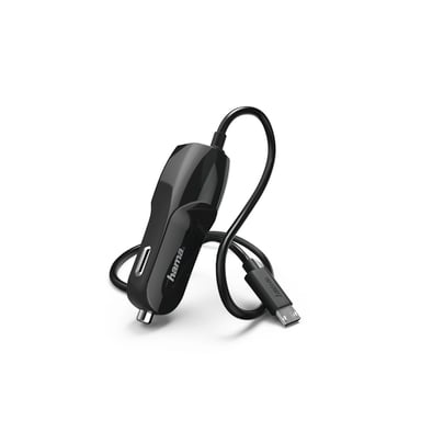 Cargador de coche, micro-USB, 1 A, negro