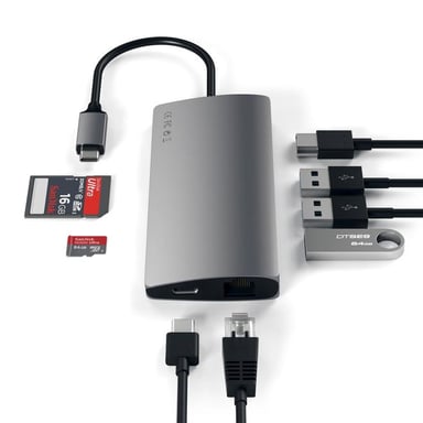 Satechi Adattatore multiplo V2 Dock st. USB 3.2 Gen 1 (3.1 Gen 1) Type-C Grigio